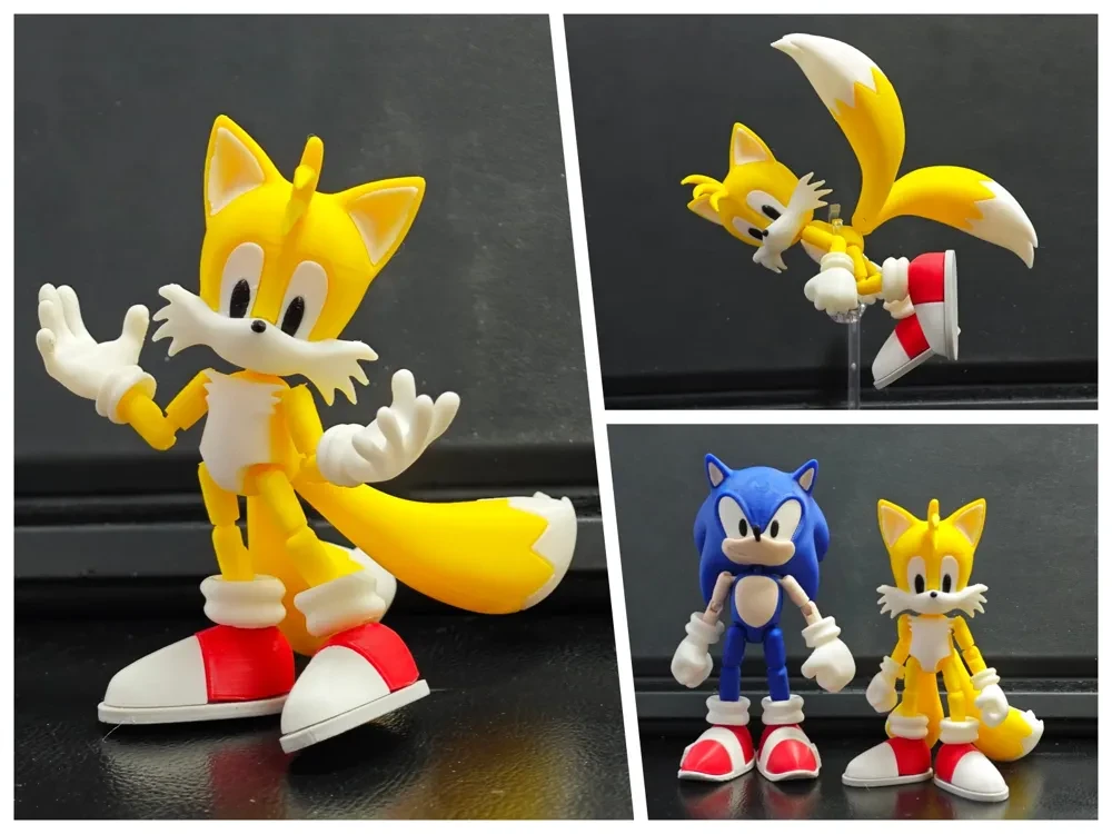 Tails de Sonic el Erizo, figura articulada, sin necesidad de AMS