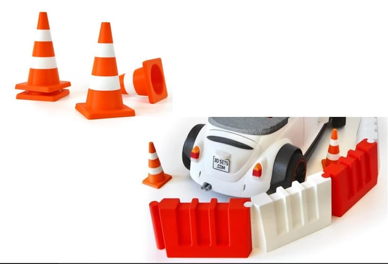 Road Block and Traffic Cone