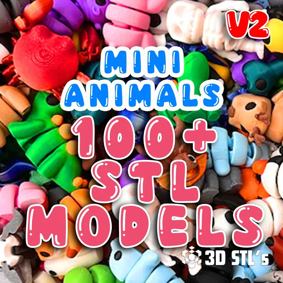 Articulated Flexi Mini Animals_3D Print Model Bundle