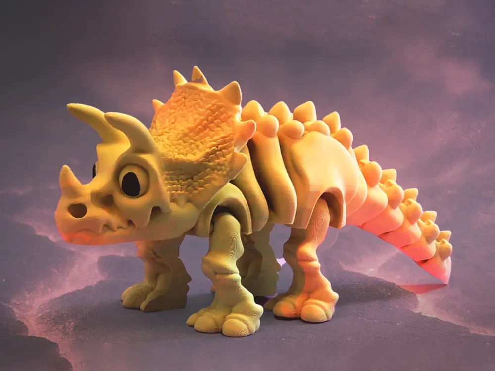 Dinosaurio Triceratops Esqueleto Flexible