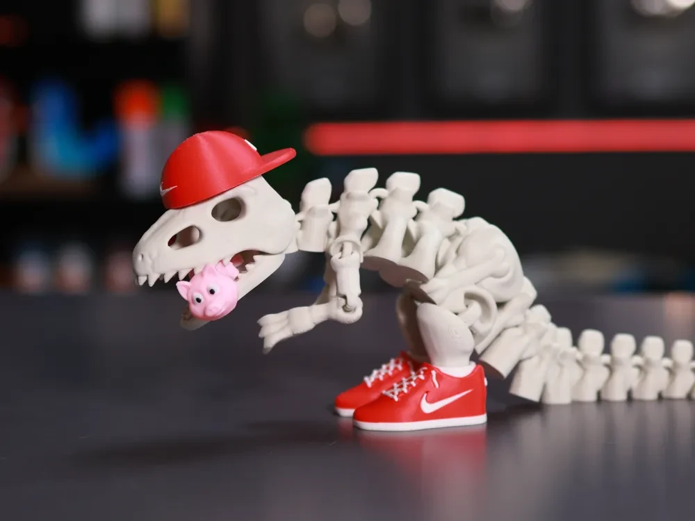 Esqueleto de Dinosaurio Flexible con Ropa Urbana Rex