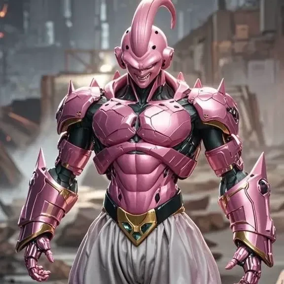Cosmic Onslaught_ Majin Buu's Rosé Steel Exoskeleton