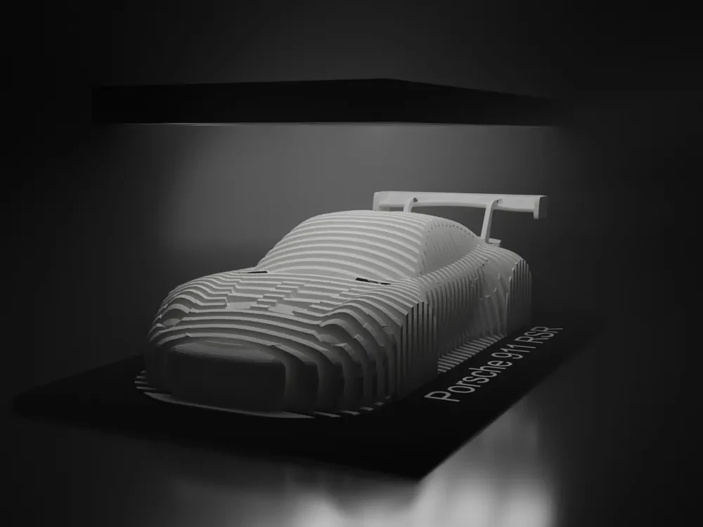 Escultura Layered del Porsche 911 RSR