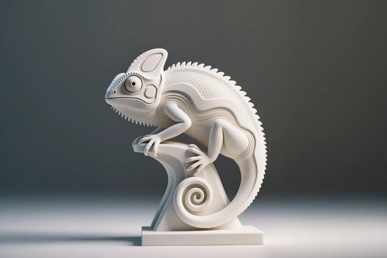 Chameleon Hexa, Statue