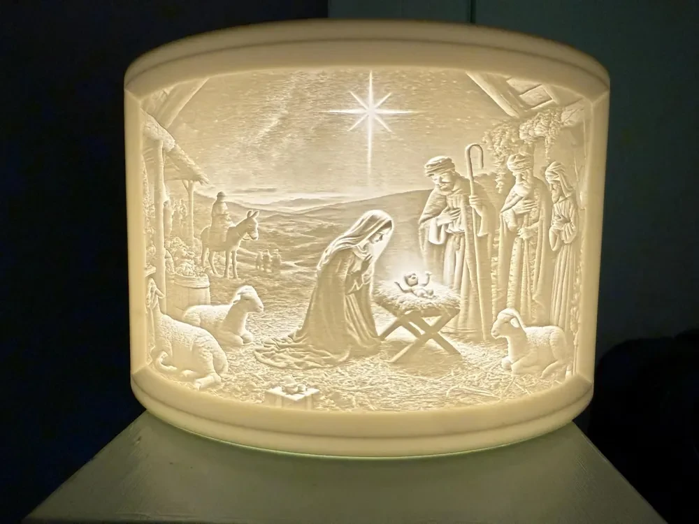Escena de la Natividad con los 3 Reyes Magos, Estrella Brillante, Pesebre