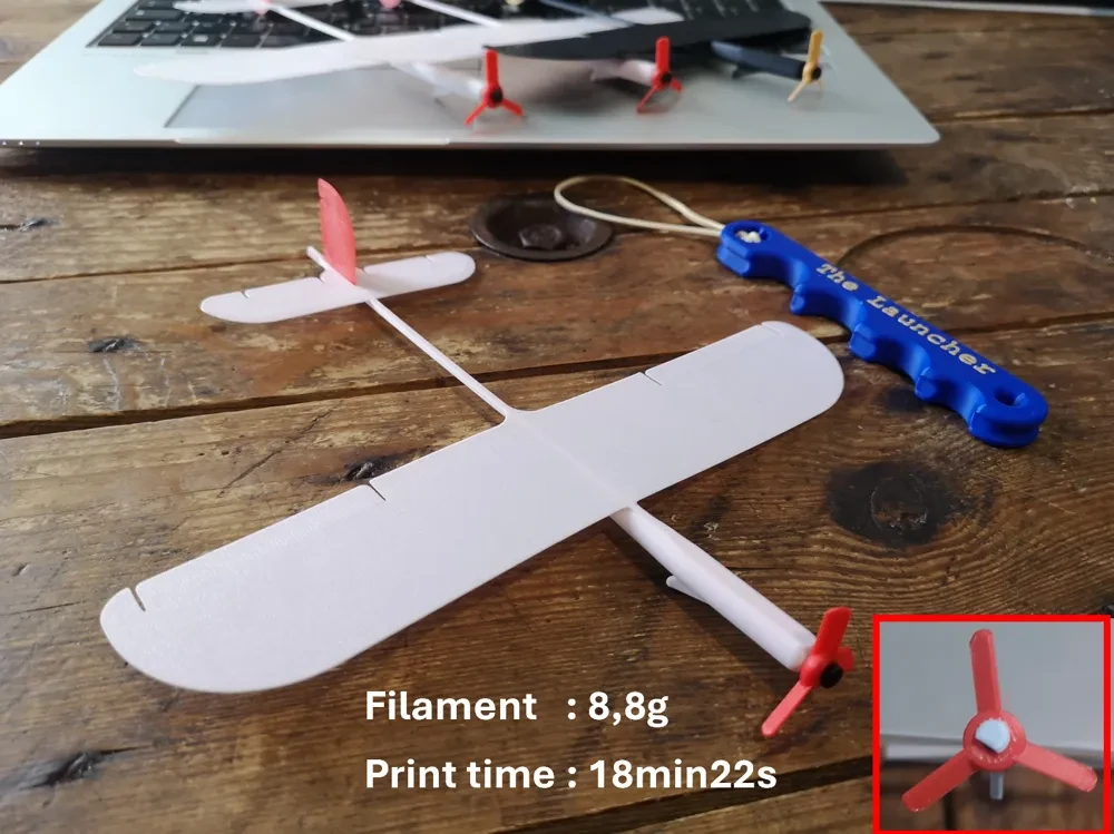 Mini planeador divertido 0925 - hélice - lanzador