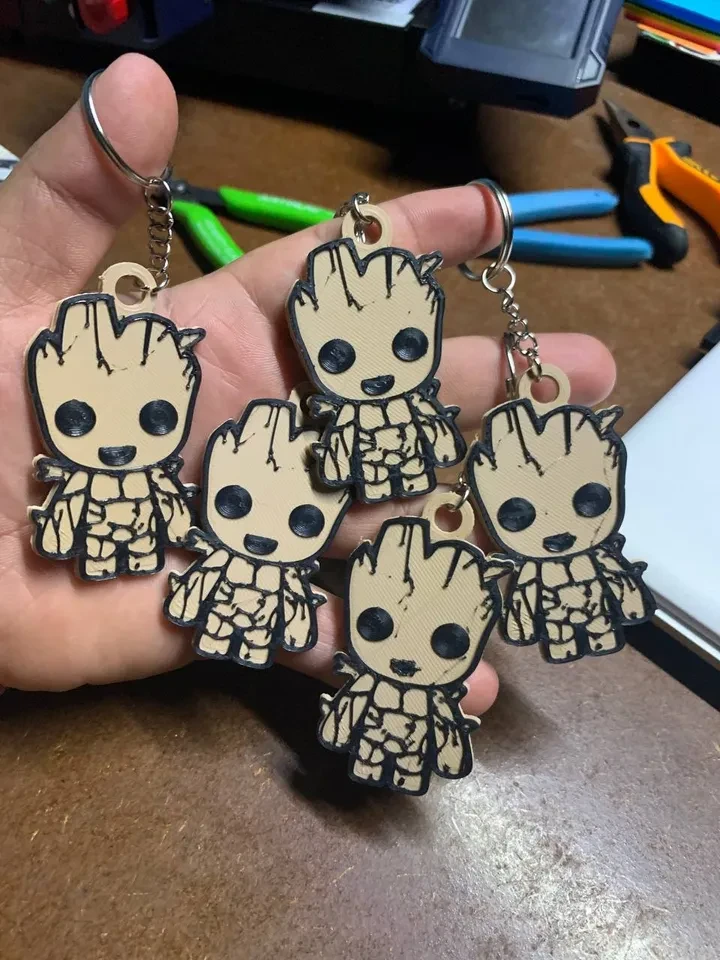 Baby groot key chain