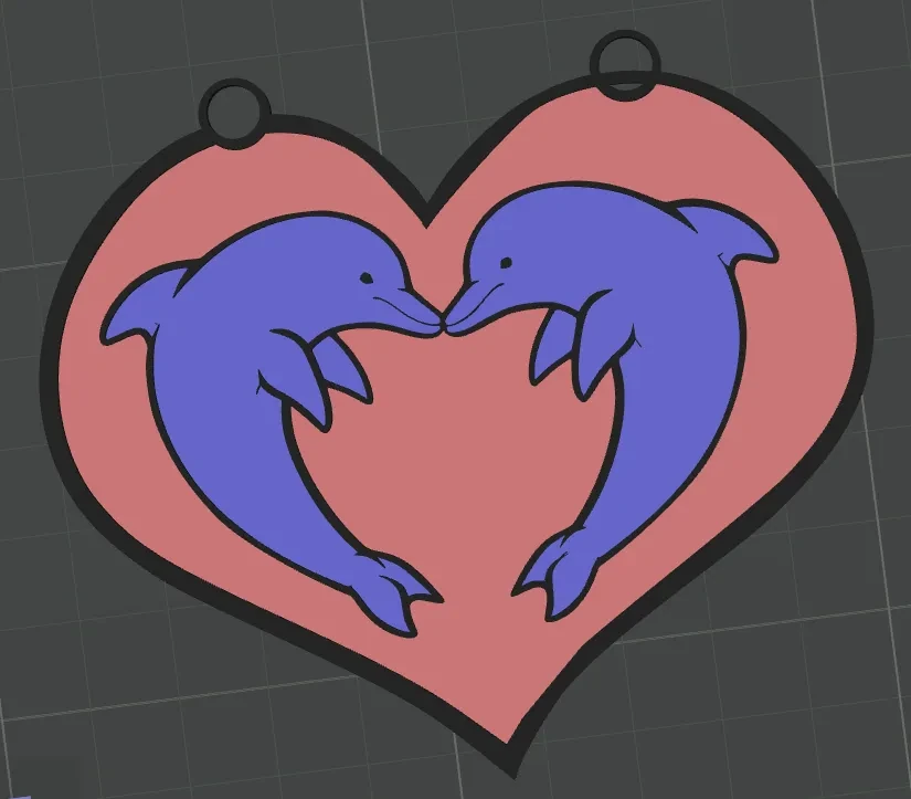 Llaveros enamorados, delfin